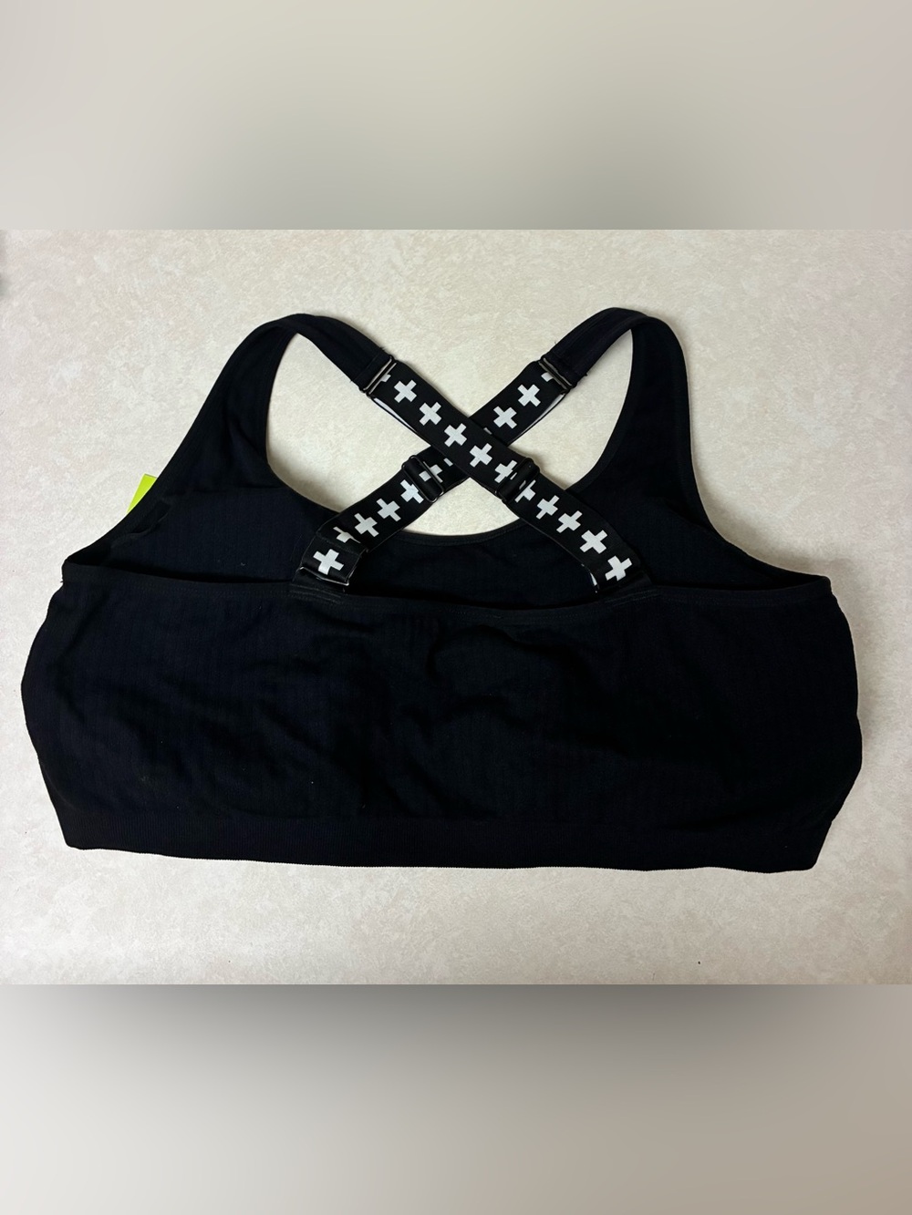 Wildfang Black Sports Bralette with Contrast Cross Straps - Picture 2 of 5